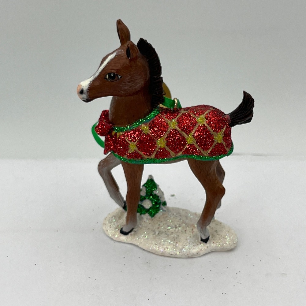Danbury Mint Horse Baby Animal Ornaments Colt Brown Blanket Figurine Holiday